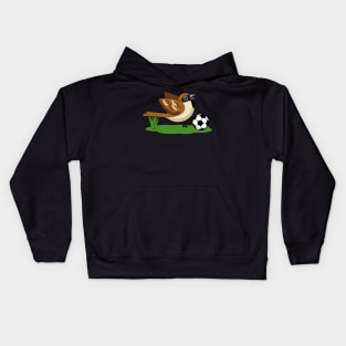 Cute Cartoon Sparrow Playing Soccer Kids Hoodie